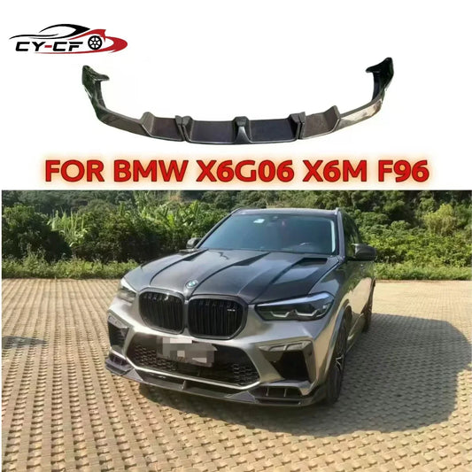 For BMW F96 X6M 2019-2022 Bumper Carbon Fiber Front Lip Spoiler
