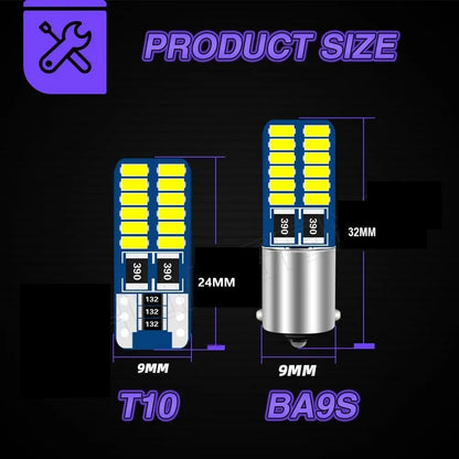 2X T10 W5W ba9s T4W Festoon Reading Interior Bulb