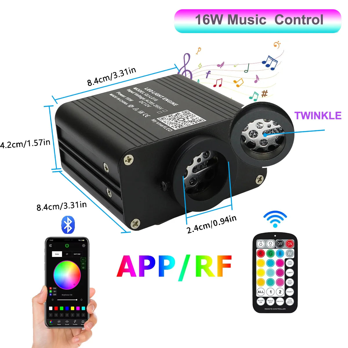 16W Rgbw Twinkle Starry Sky Star Roof Fiber Optic
