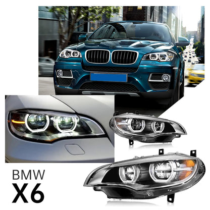 For BMW X6 E71 Headlight 2007-2013 Head Full Lamps Drl Projector