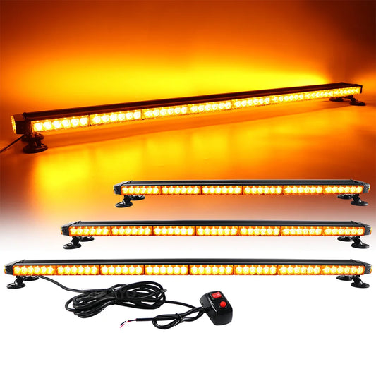 Truck Emergency Warning Strobe Bar Traffic Advisor Amber White