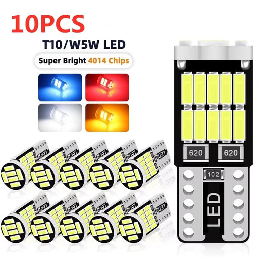 10PCS T10 W5W 194 501 Bulb Canbus No Error