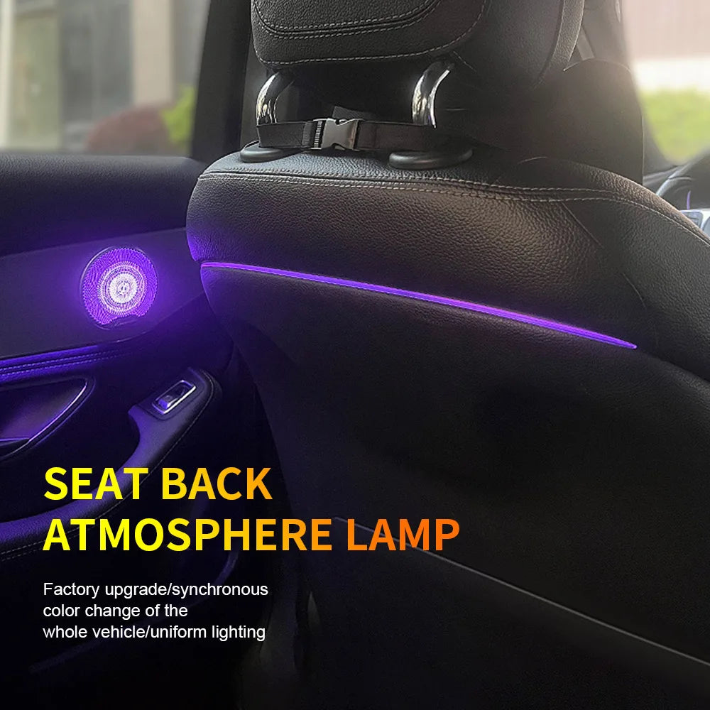 For Mercedes Benz W205 GLC X253 3 Color LED Turbine Nozzle Air Vents Lights Passenger Panel Copilot LED Strip Seat Back 