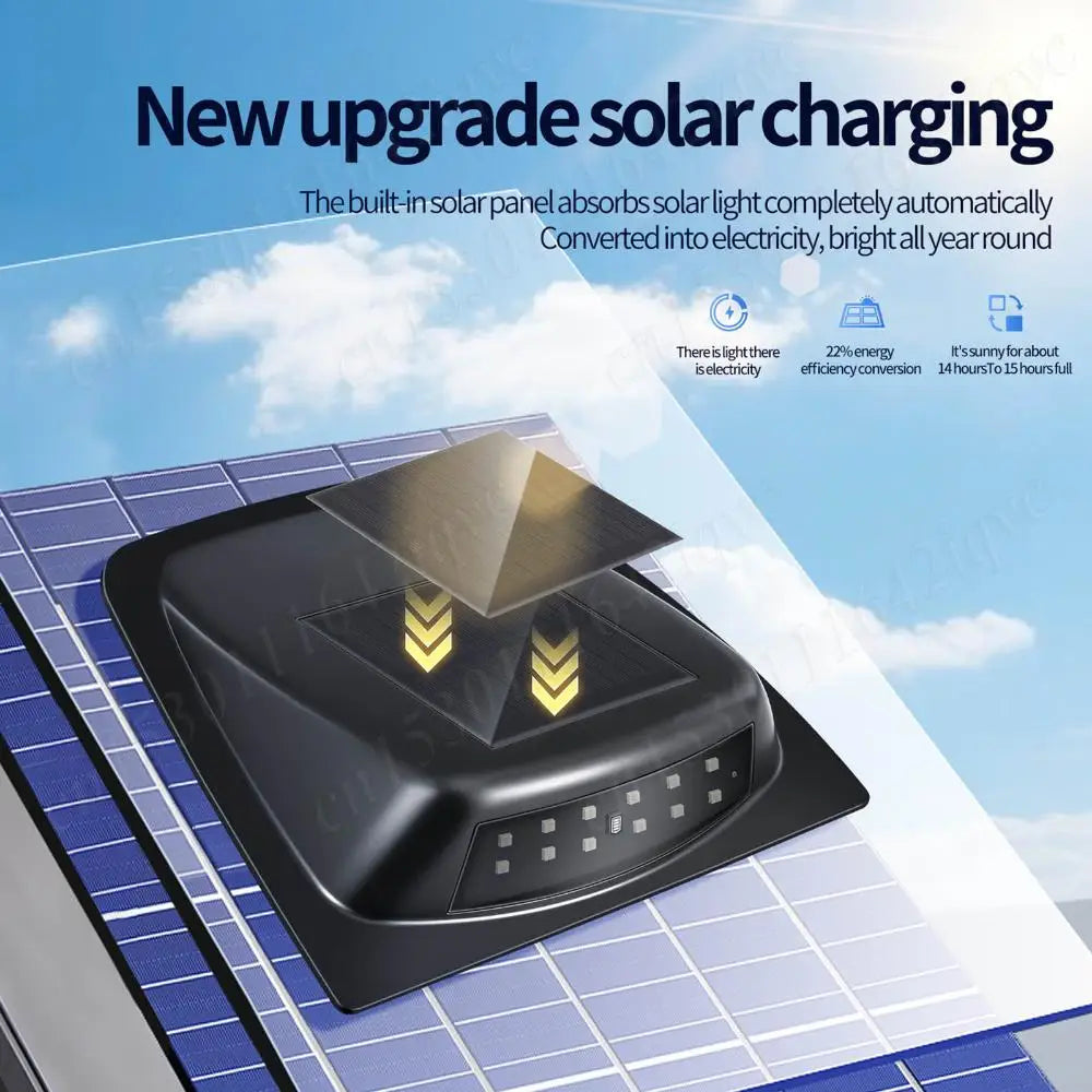 Solar Roof Waterproof No Drill Marker Wireless Strobe Remote