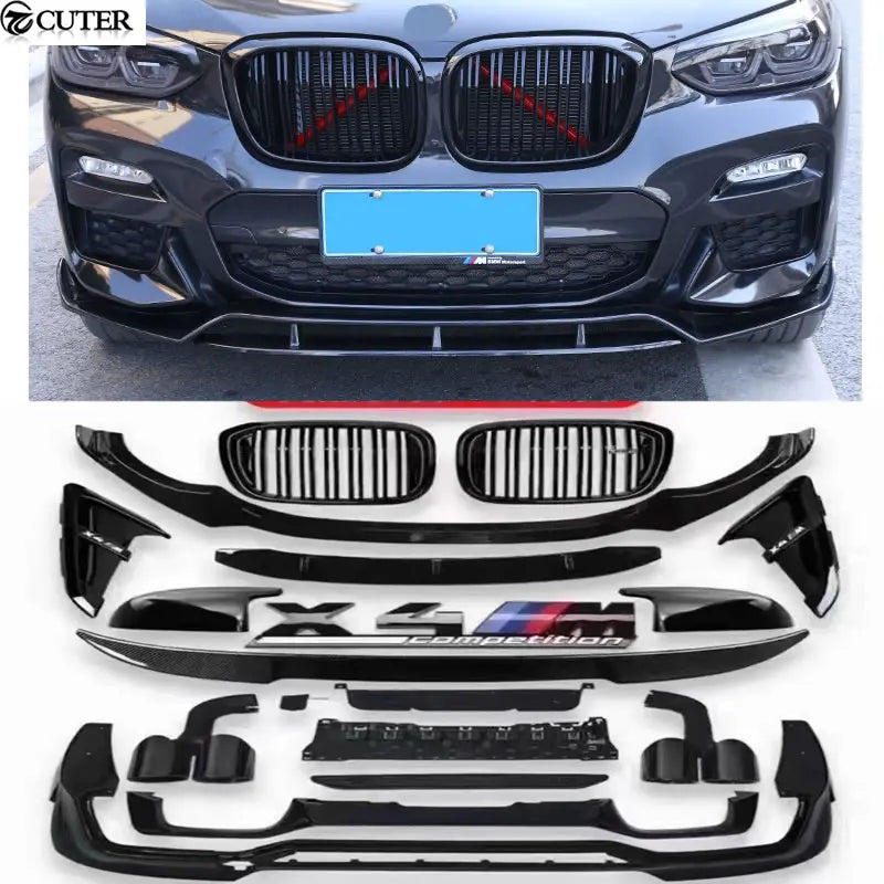 For BMW G02 X4 G02 X4 X4M Competition ABS Front Lip Splitter