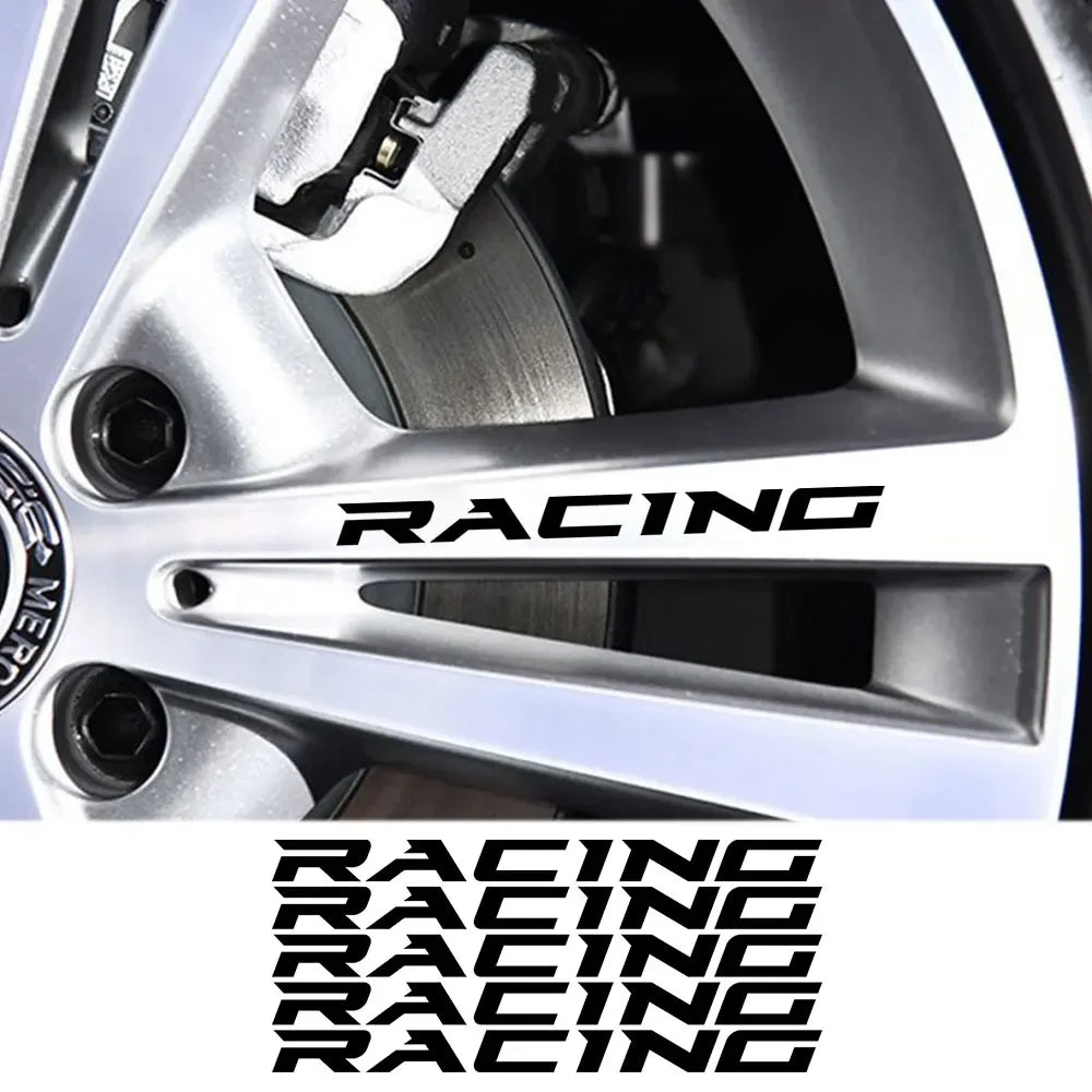 For Fiat VW BMW Kia Ford 5PCS Wheels Rim Stickers Racing Vinyl