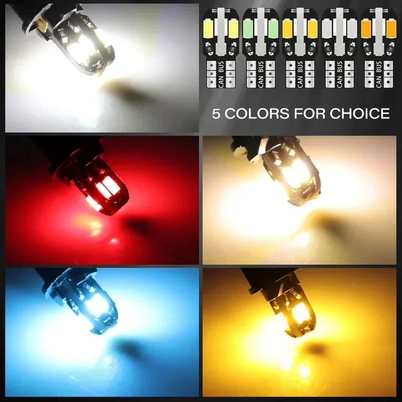 10PCS W5W T10 Bulbs Turn Signal Reading Brake Trunk