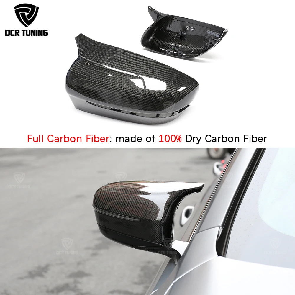 For BMW 2 3 4 5 M5 Horn Real Dry Carbon Fiber Rear View Mirror
