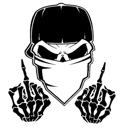 Sticker Window Decal Truck Outdoor Skull F U Middle