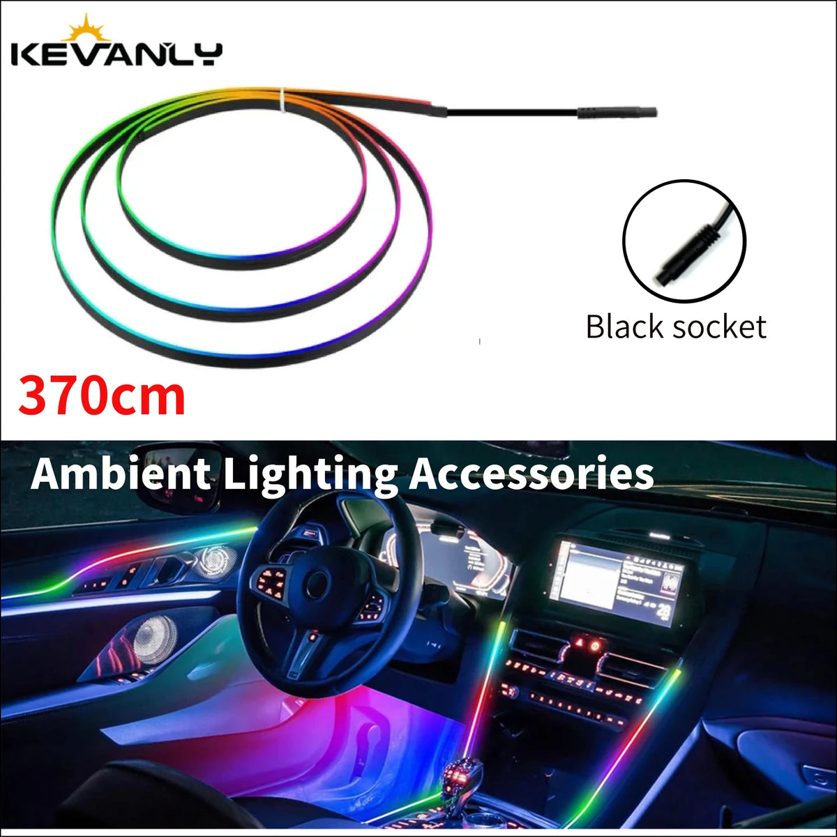 For Aoto Interior Atmosphere Diode 3.7m Rainbow Color Interior