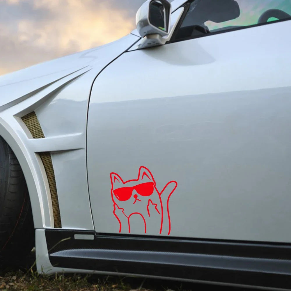 Cute Cat Stickers Creative Whole Body Decals Waterproof Pvc
