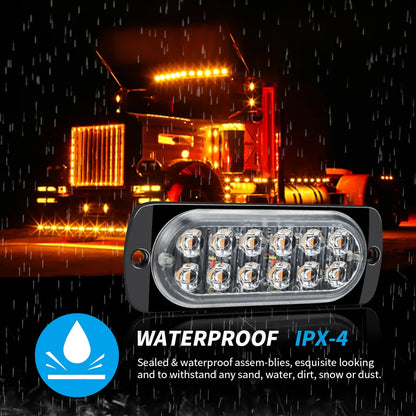 2PCS Strobe Lightbar Flashing Warning Grille Signal Truck Side