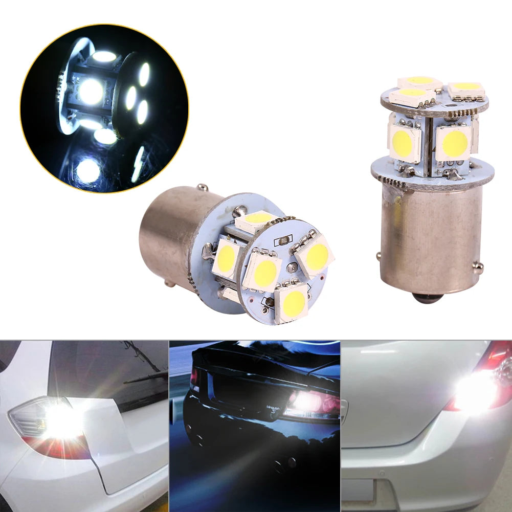 White Brake Bulb 1156 ba15s R5W 5050 8SMD Stop