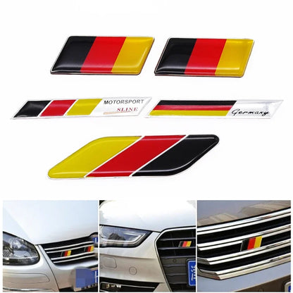 For Benz VW Audi Golf German Flag Emblem Badge Deutsch Bumper
