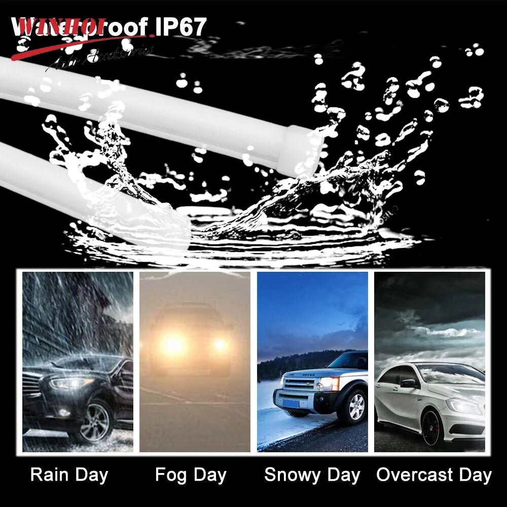 2PCS RGB Strip Sequential Drl Daytime Running Turn Signal