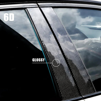 1pair 3D 5D 6D Carbon Fiber B Pillar Sticker