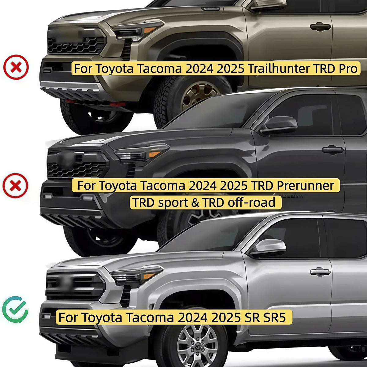 For 2024-2025 Toyota Tacoma Sr Trd Front Grille Pro Runninglight