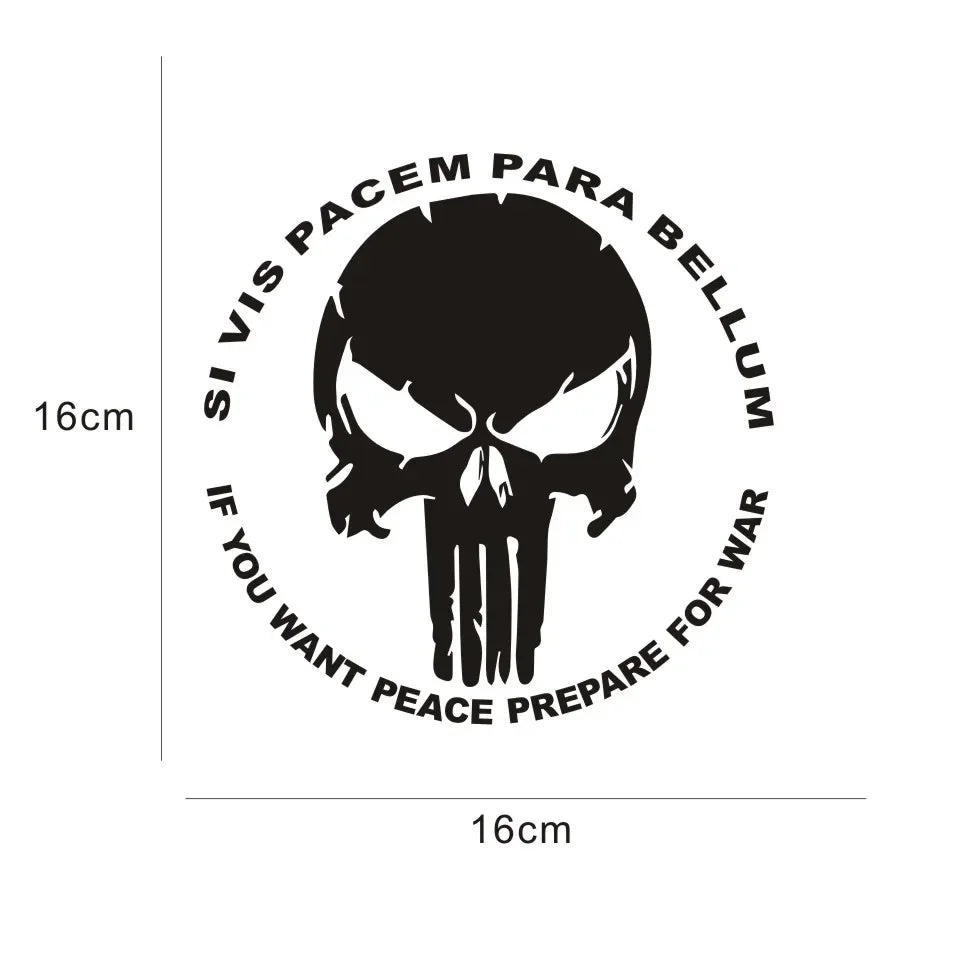 Waterproof Sticker Punisher Skull Funny Decal Reflective Laser
