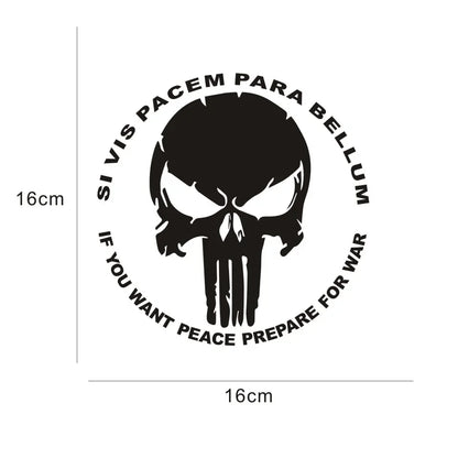 Waterproof Sticker Punisher Skull Funny Decal Reflective Laser