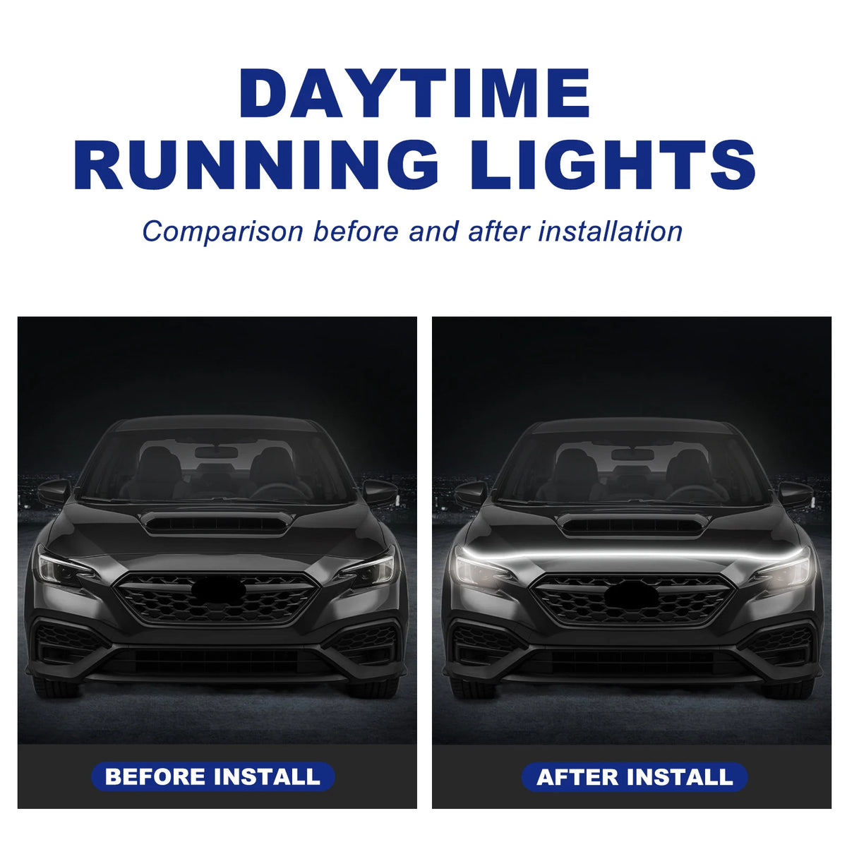 For Subaru WRX 2022 2023 2024 2025 2026 Hood Side Dynamic LED Light Waterproof Cool LED Light Strip Car Accessories