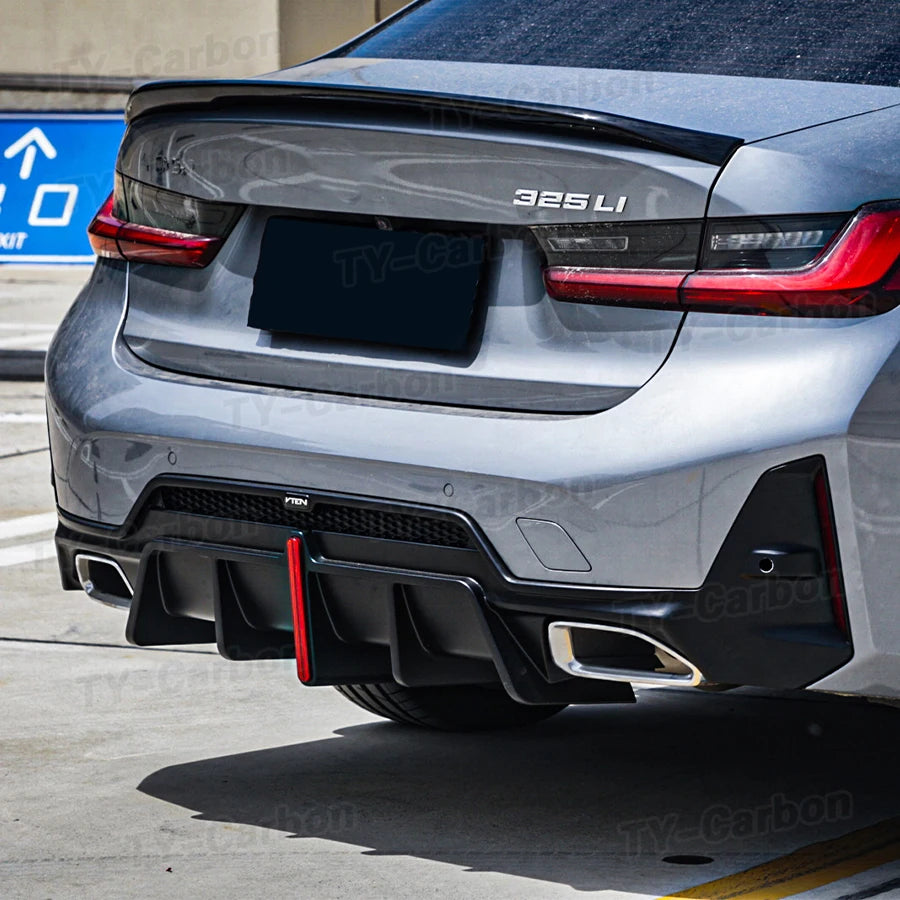 For BMW 3 Serise G20 G28 Bright Black Vten Rear Diffuser Bumper
