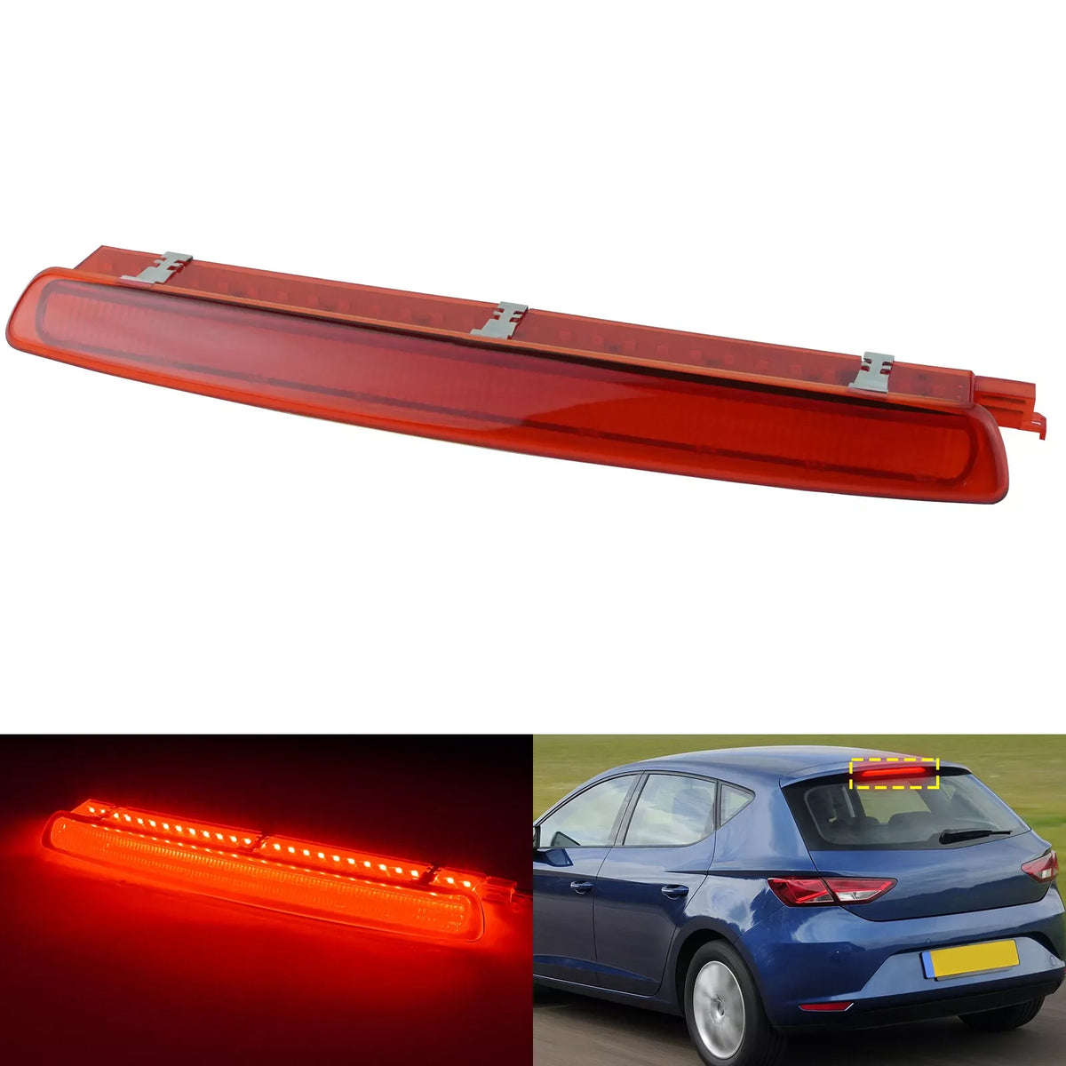 For SEAT Ibiza 2008-2017 1PC Red Rear Level Third Brake Stop