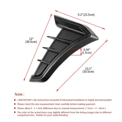 2PCS Side Gills Flow Fender Shark Gill Sticker 3D