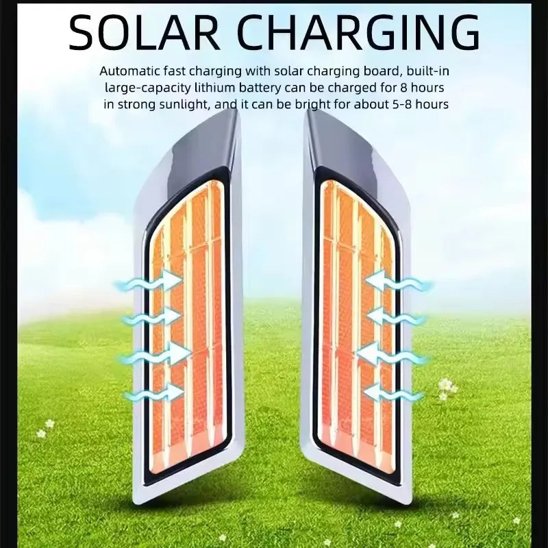 For Decoration Solar Powered Flashing Lights Fake Air Vents Cars