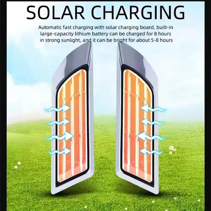 For Decoration Solar Powered Flashing Lights Fake Air Vents Cars