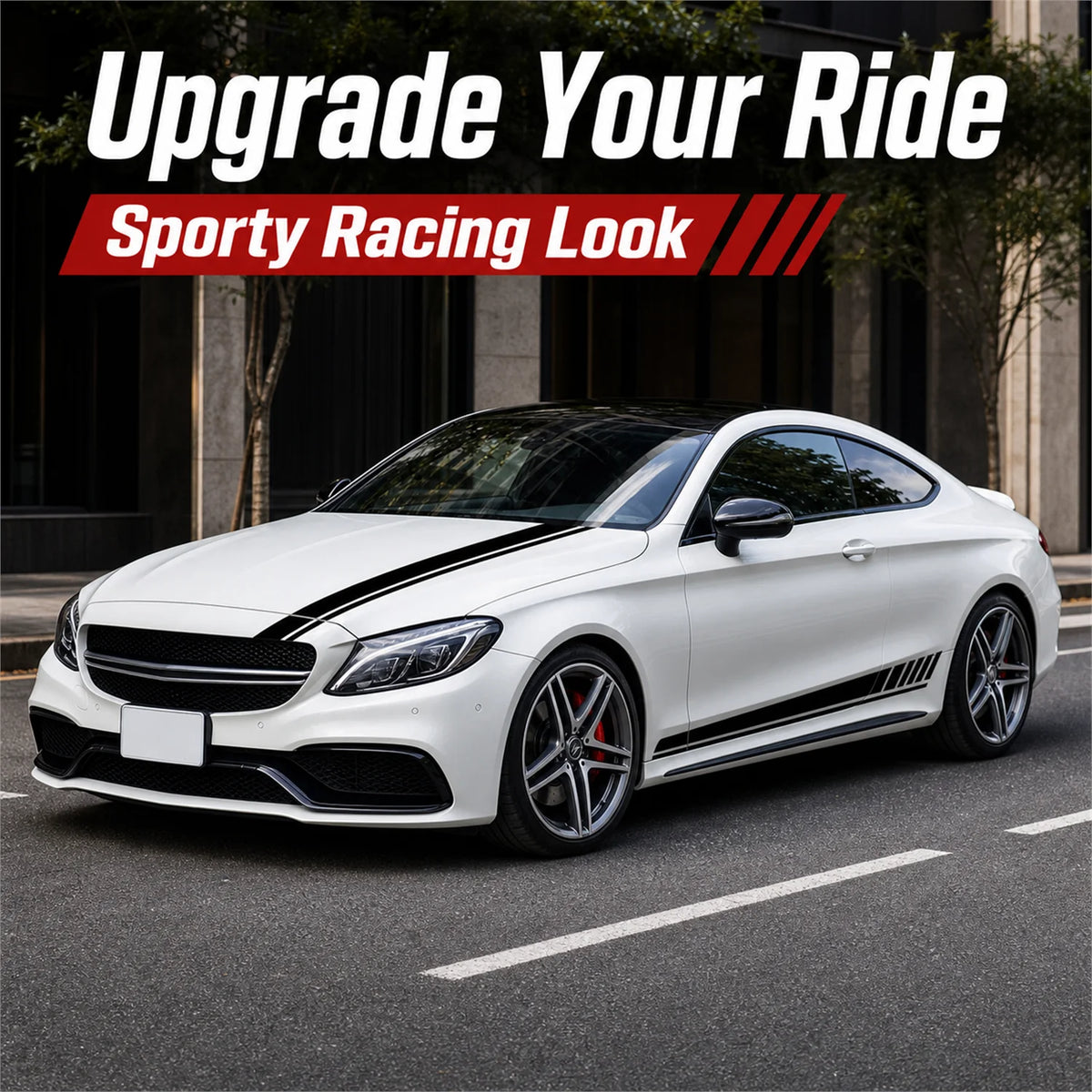 Racing Stripes Hood Side Decal Vinyl Sticker Sport Body