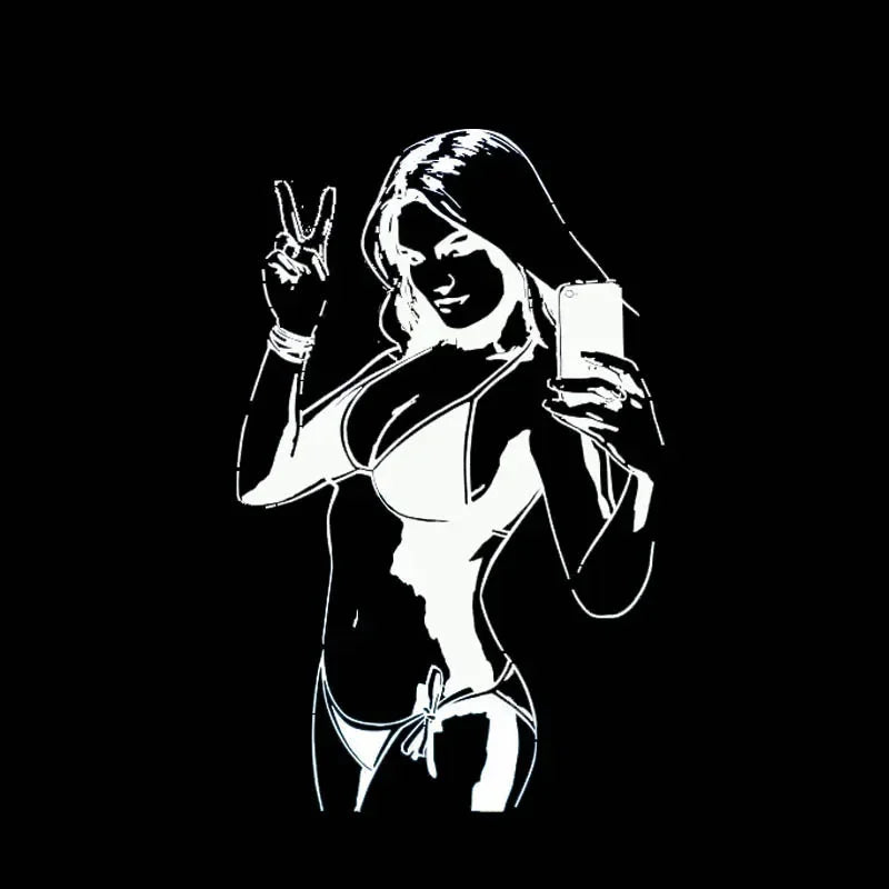 Charming Lovely Taking Photo Girl Popular Fashion Vinyl Decal