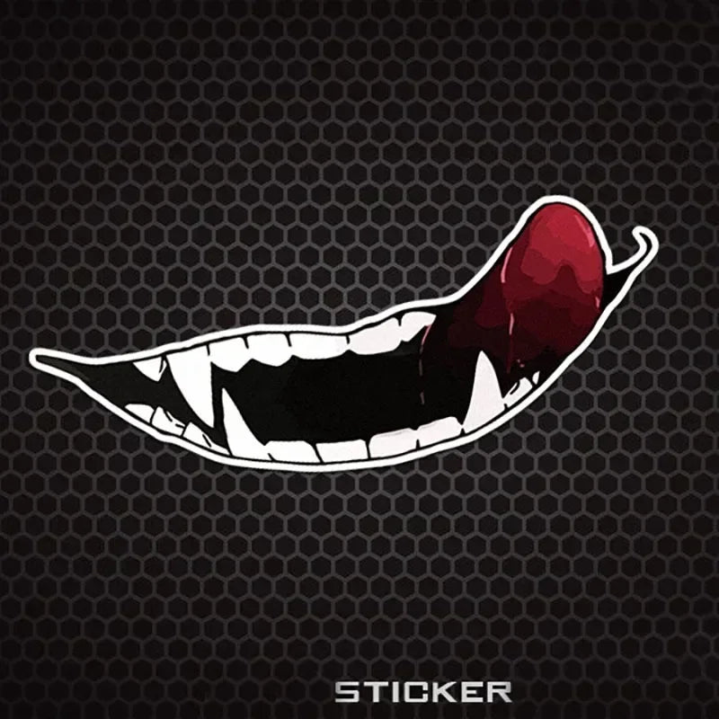 For Classic Hero Venom Teeth Mouth Sticker Modified Wheel Tail