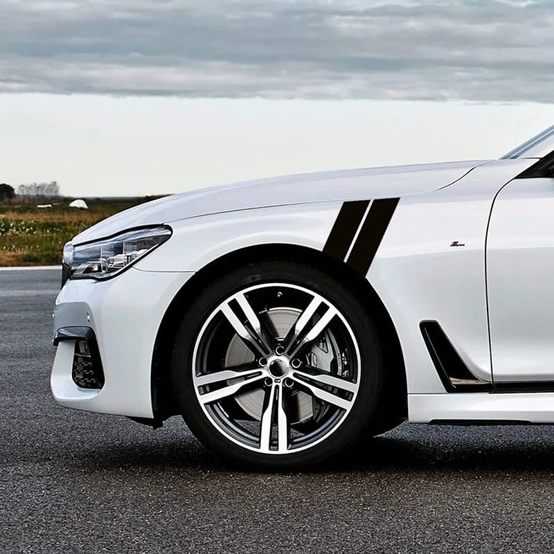4PCS Racing Stripes Wheel Fender Decals Pvc Waterproof Stickers