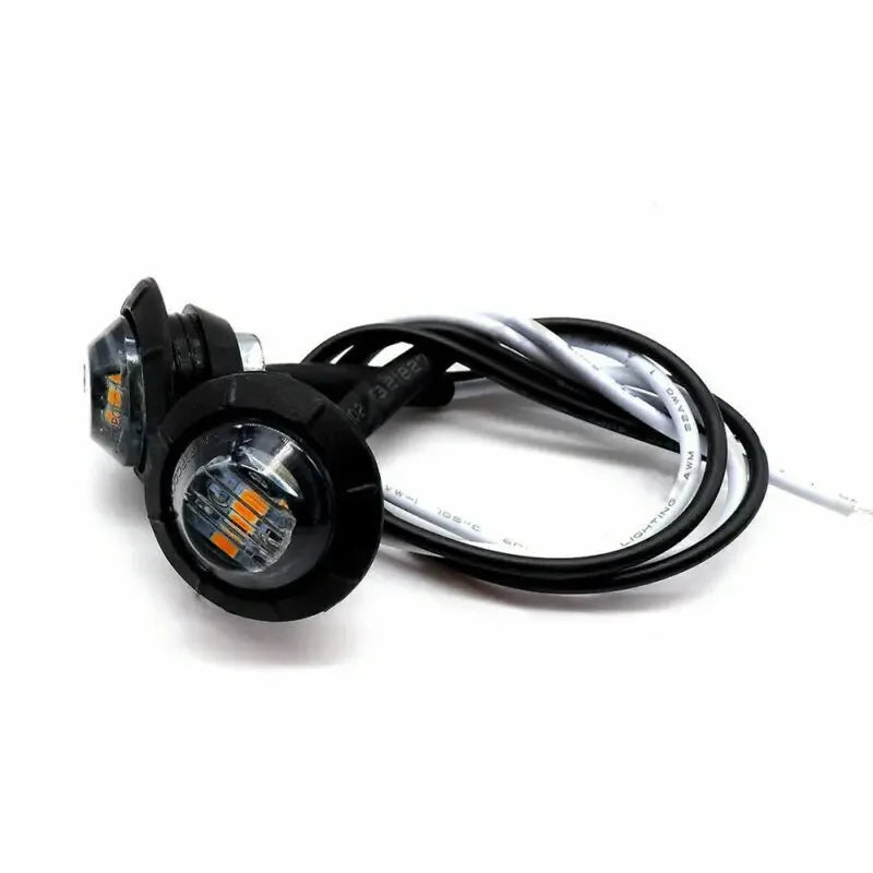 Inch 3LED Blackened Small Round Mount Rear Side Marker