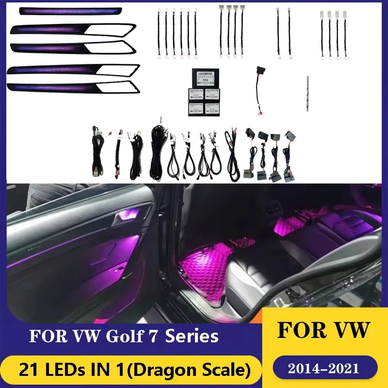 For VW Golf 7 2014-2021 In Ambient Lighting Kit Interior Acrylic