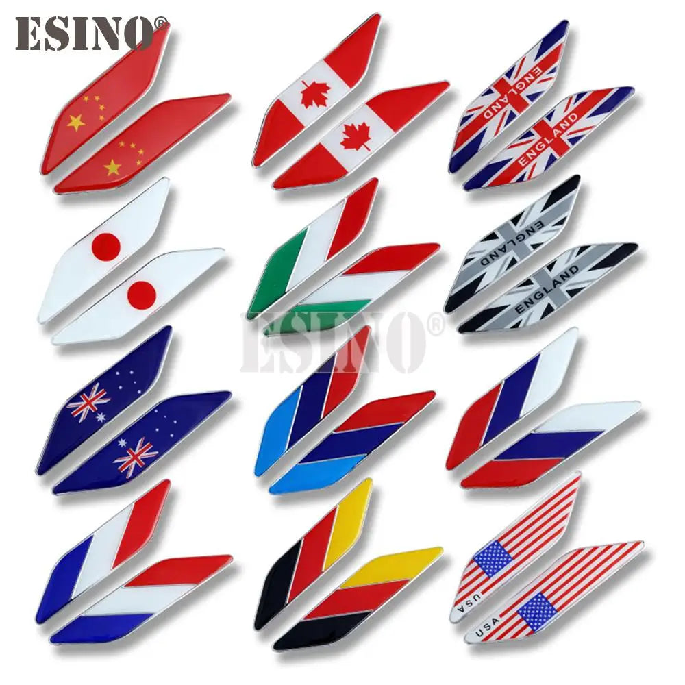 X 3D National Flag Truck Side Wing Fender Emblem