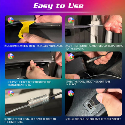 RGB Ambient Strip Kit Million Colors Interior APP Remote