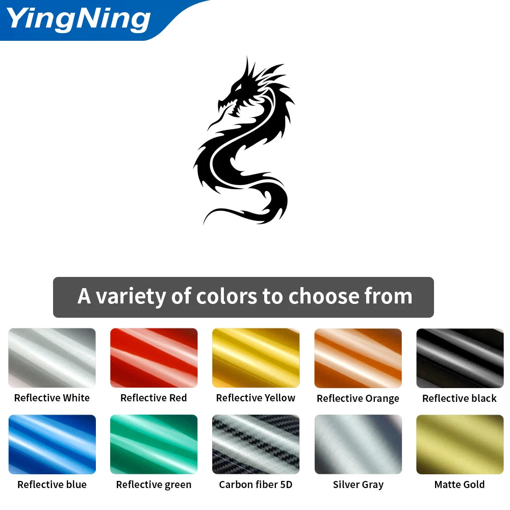 For Door Window 2PCS Chinese Dragon Decals Left Right Mirror