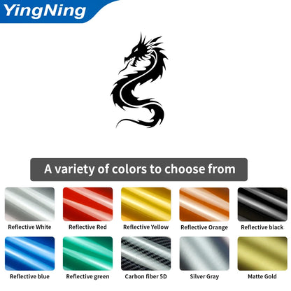 For Door Window 2PCS Chinese Dragon Decals Left Right Mirror