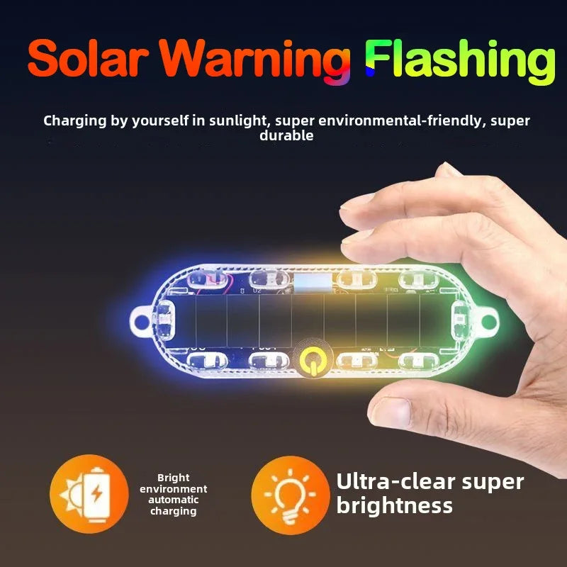 4X Solar Flashing Warning Safety By Strobe Adjustable Parking