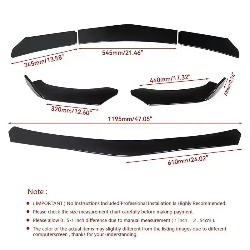 For BMW Z4 E89 2009-2016 5PCS ABS Front Bumper Lip Spoiler