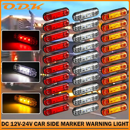 10PCS 12V 24V Warning Side Marker Oval Clearance Orange