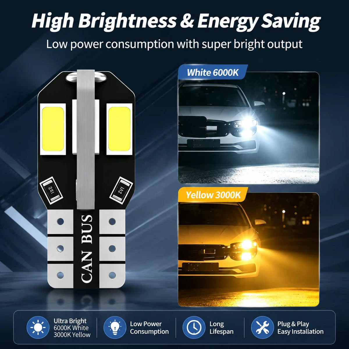 T10 Canbus License Plate Side Marker Plug Play No