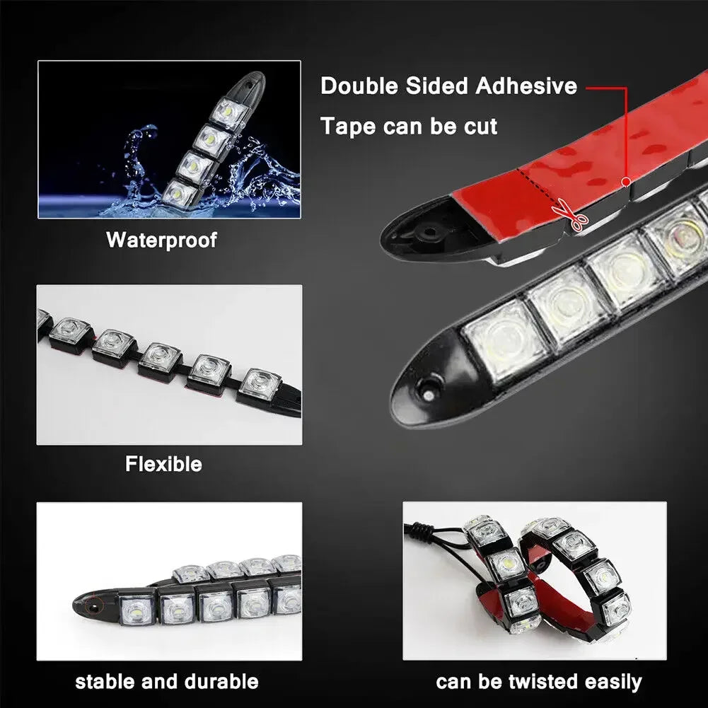 2PCS Bright Daytime Running Flexible Extendable Drl Fog Driving