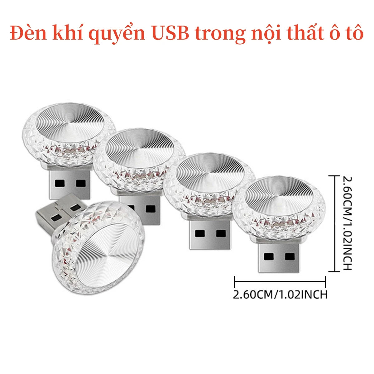 1PC USB Portable Ambient MINI Atmosphere Plug Play Interior