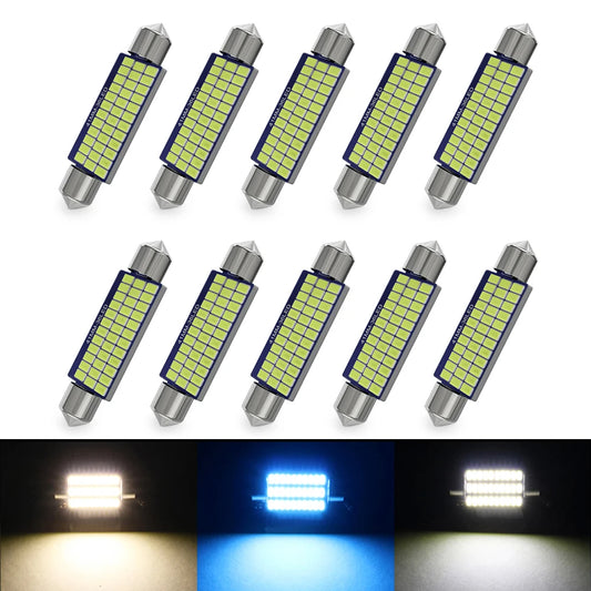 For Interior Door Bulb License Plate 10PC Canbus Festoon C5W
