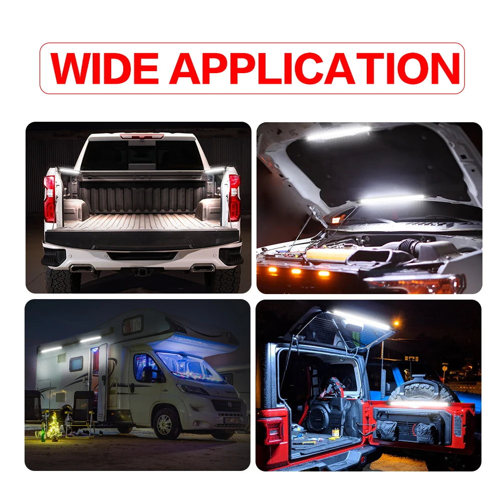 2IN1 Truck Bed Kit 132 White Pickup Lighting Rear