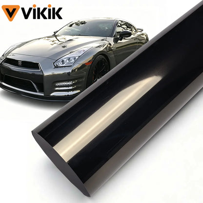 Premium Pet Chrome Black Vinyl Wrap Adhesive Film Roll