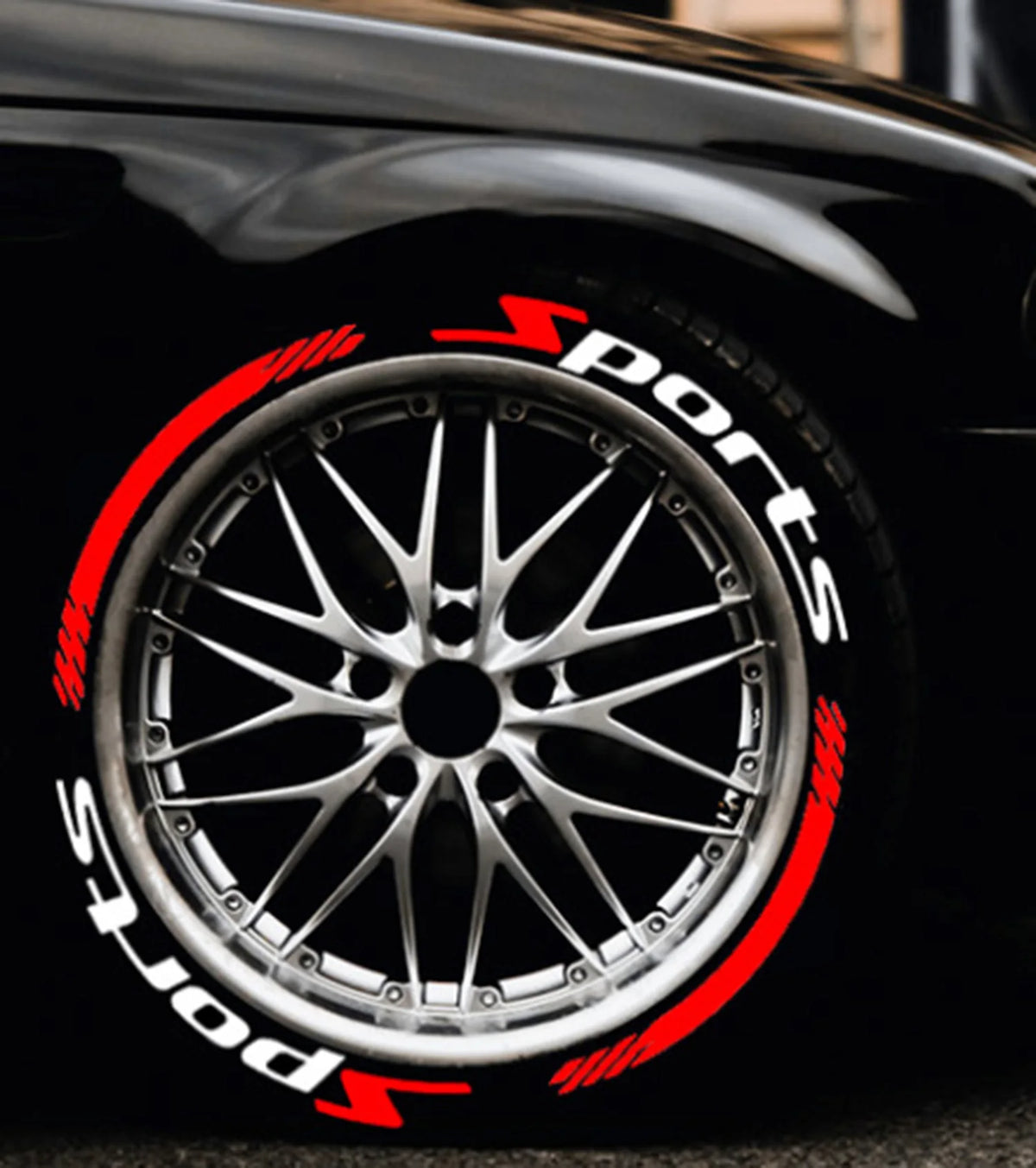For 4 Tires Sports Tire Wheel Stickers Lettering Permant Decals
