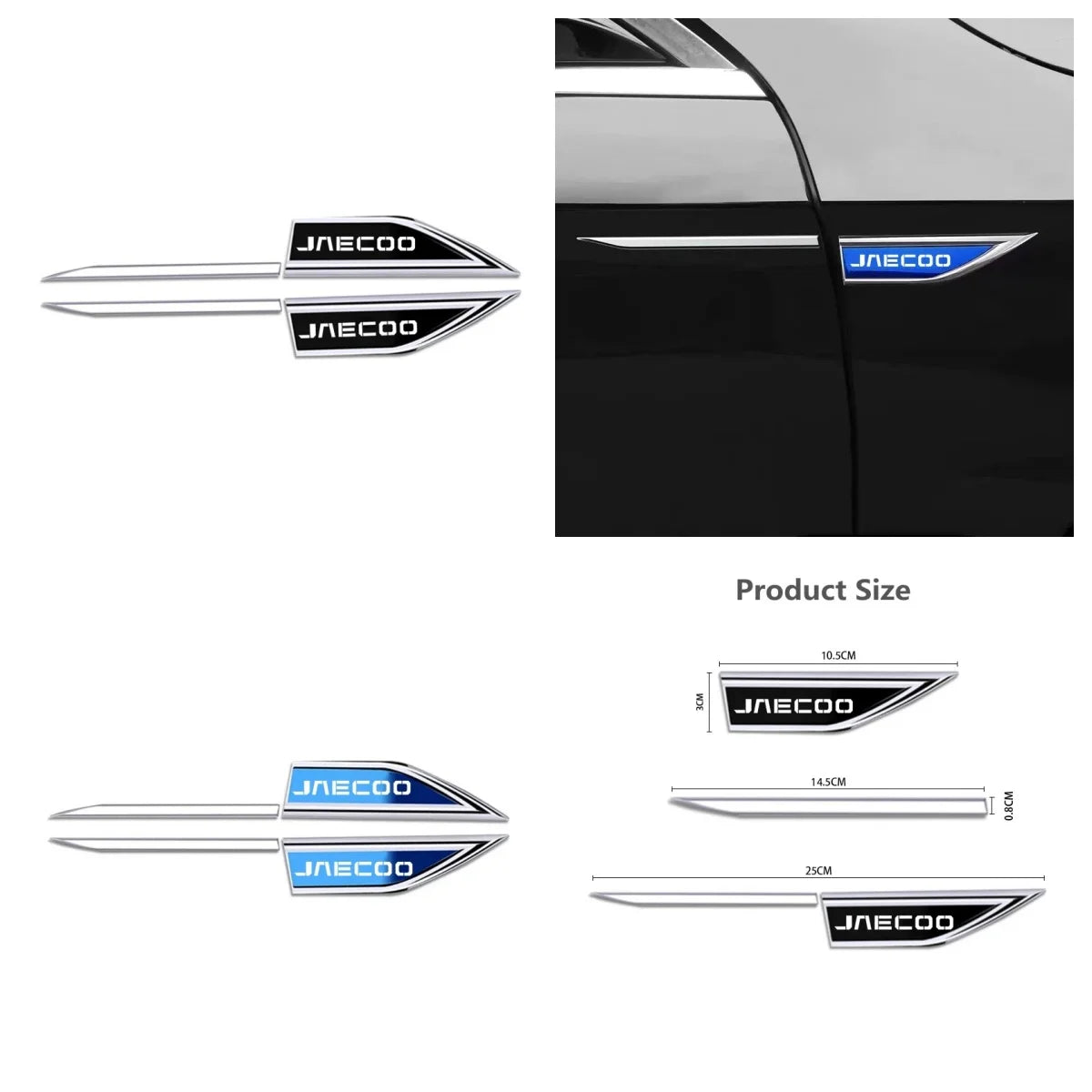 2PCS Fender Side Emblem Body Protective Sticker Fit Chery